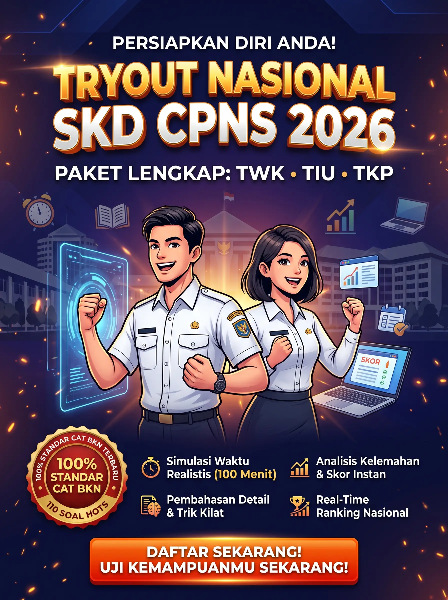 Paket Lengkap SKD CPNS 2027: Lolos Passing Grade & Sapu Bersih Ranking Top!Sekali Coba!